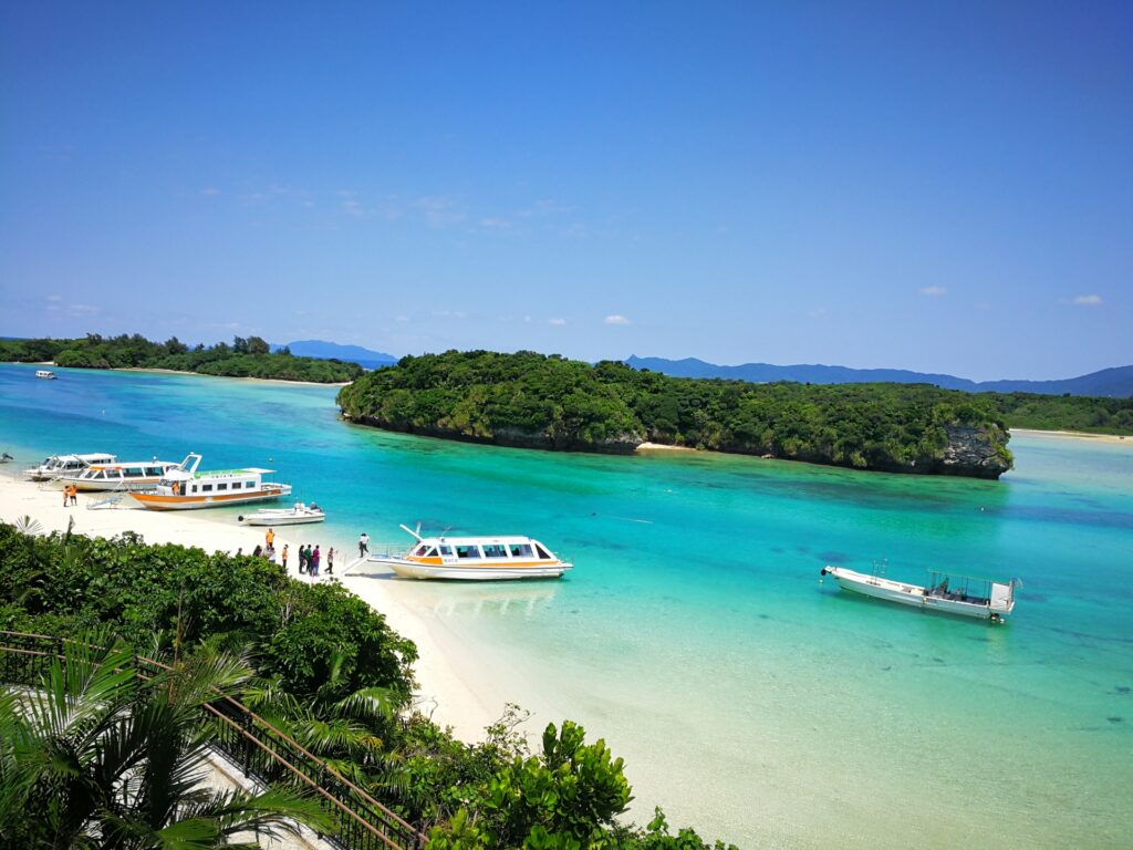 Okinawa has many beautiful islands. Enjoy island hopping by ferry or boat to places like Miyako Island, Ishigaki Island, and Taketomi Island.